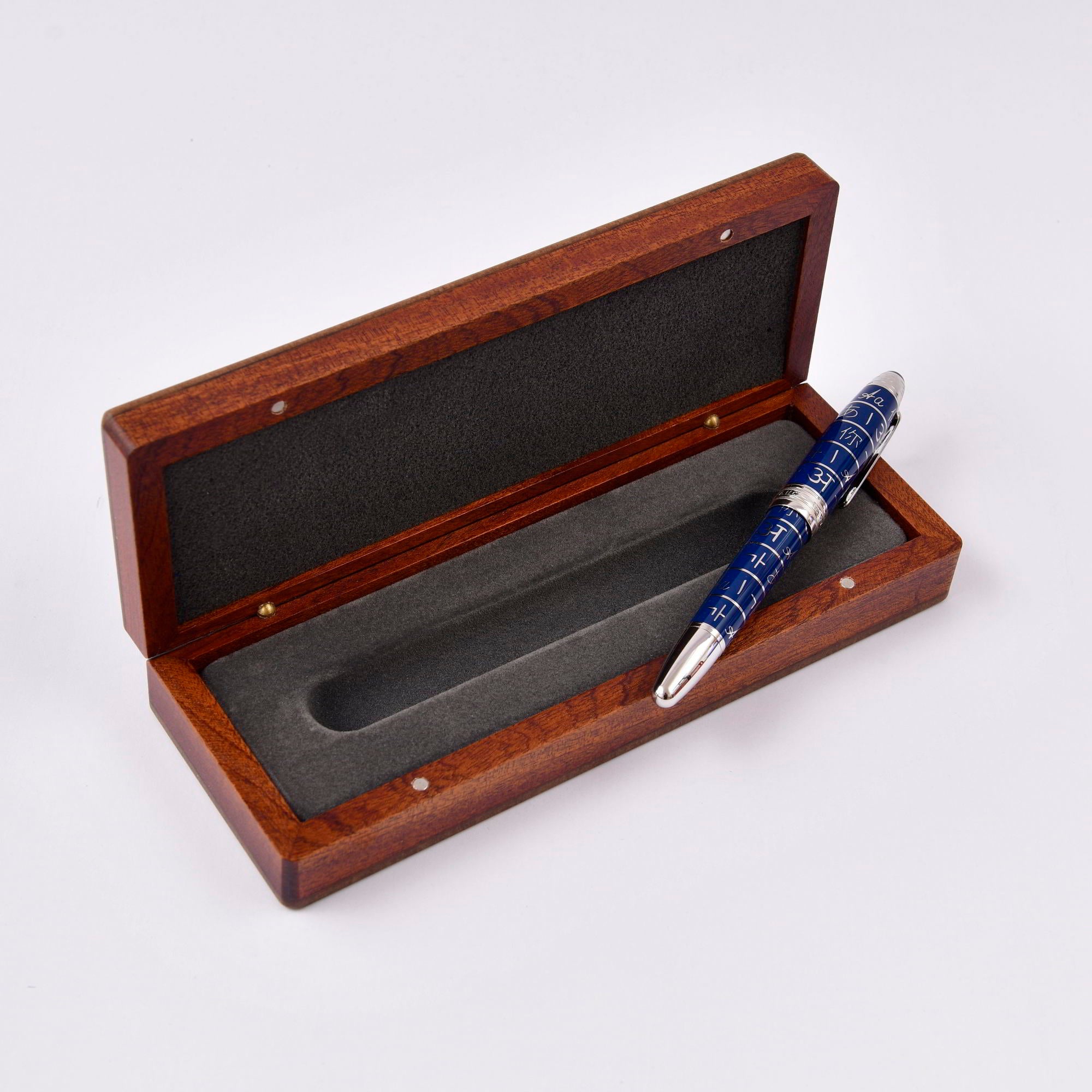 F003 - WOODEN PEN BOX WITH TILE ART ( Ebony) 1 PEN